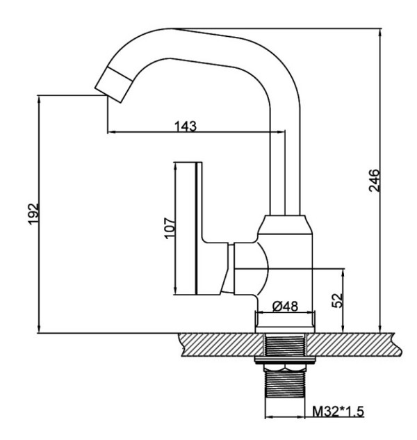 Copper Single-Hole Basin Faucet