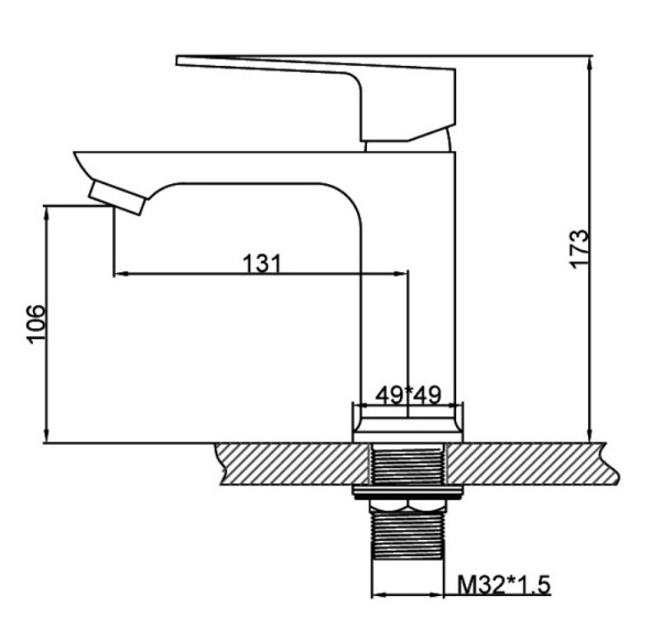 Modern Grey Brass Basin Faucet