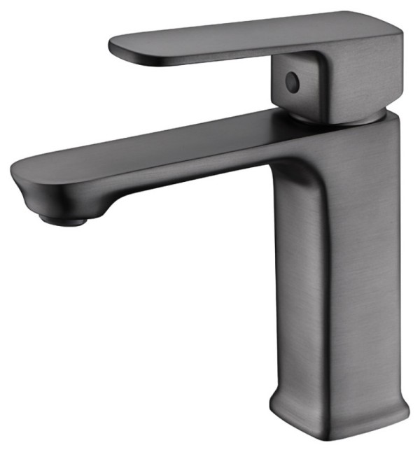 Modern Grey Brass Basin Faucet