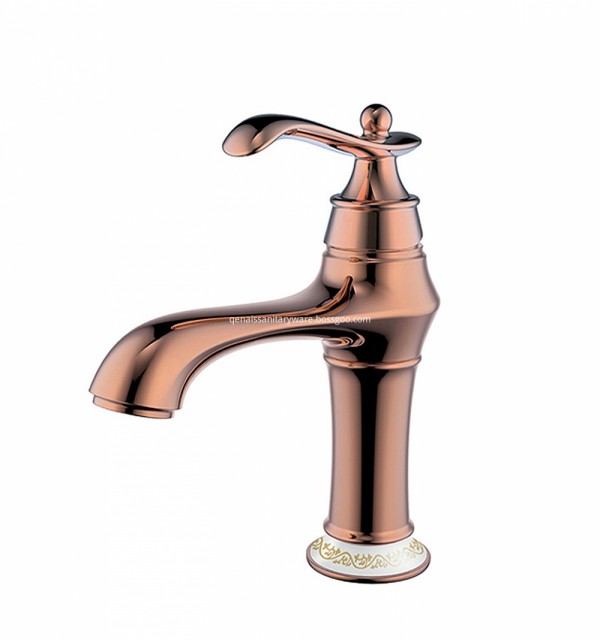 Rose Gold Single-Handle Basin Faucet