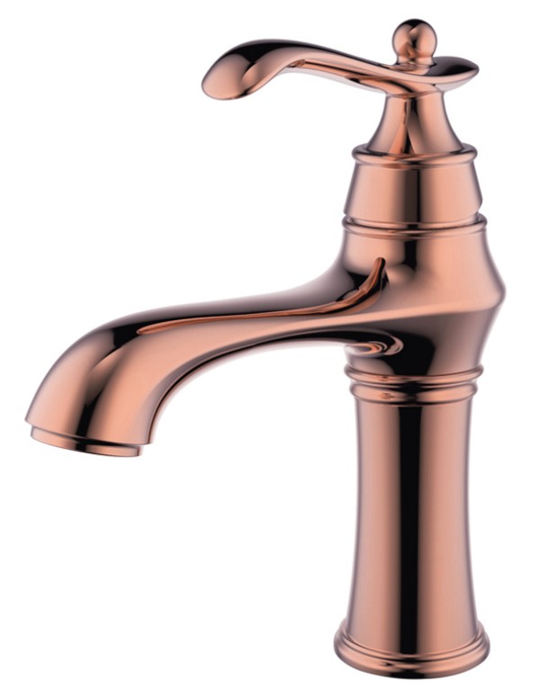 Rose Gold Single-Hole Single-Handle Basin Faucet