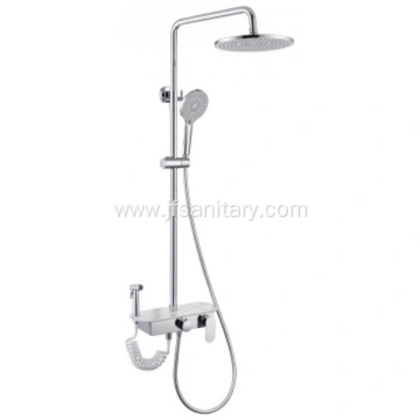 White Marble Shower Set With Sprayer