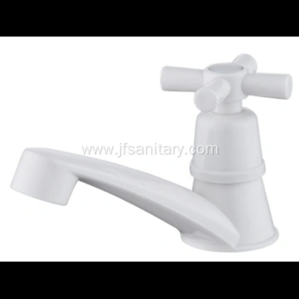 White ABS One Hole Sanitary Ware Sink Faucet