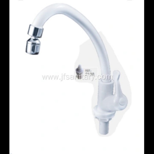 Long Gooseneck Swivel ABS White Sink Tap