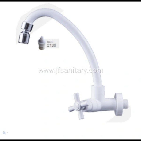 Gooseneck Swivel Spout ABS White Sink Tap