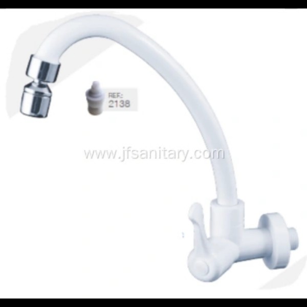 Gooseneck Swivel Faucet ABS White Sink Tap