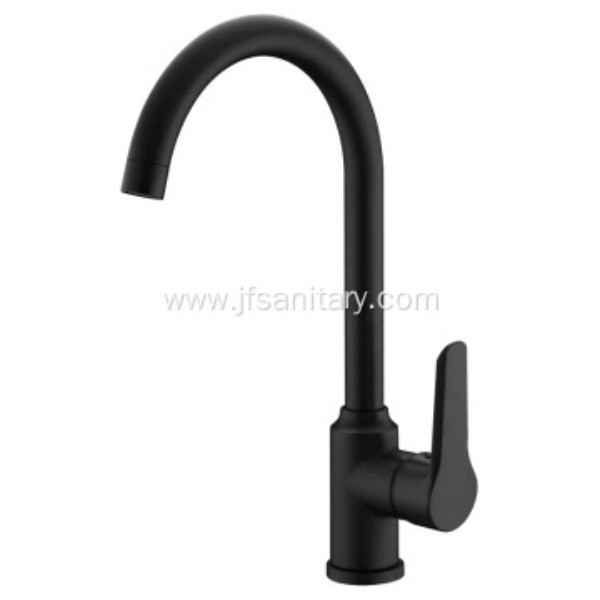 Rubinet de cuisine en laiton contemporain noir mat