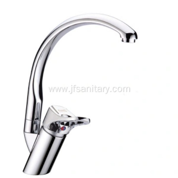 Faucet en laiton d'évier de cuisine à col d'oie avec fonction pivotante