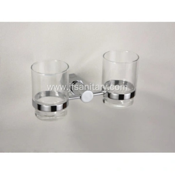 Wall Mounted Bathroom Double Tumbler Holder